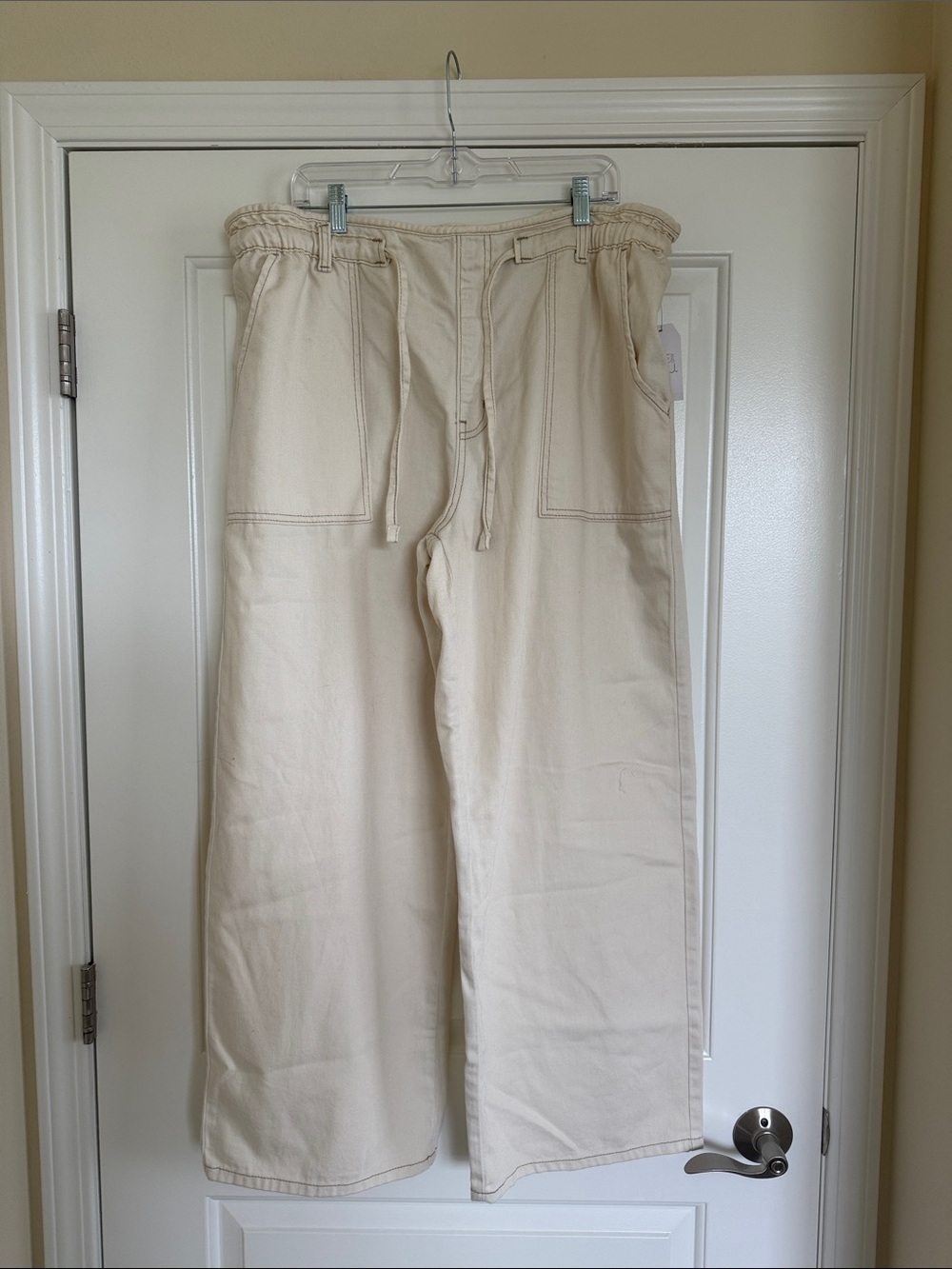 NWT Cream Paper Bag Jeans
